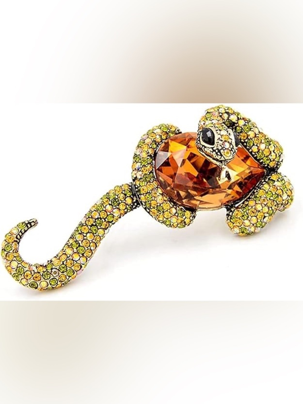 Large Snake 🐍 and Golden Topaz Brooch